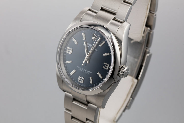 Rolex 36mm Oyster Perpetual 116000 Blue 3, 6, 9 Dial with Box