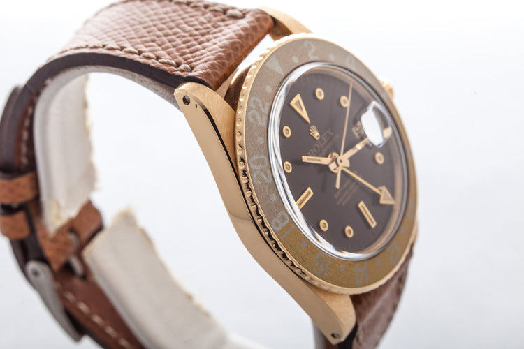 1969 Rolex 18K YG GMT 1675 Brown Dial and Concord Hands