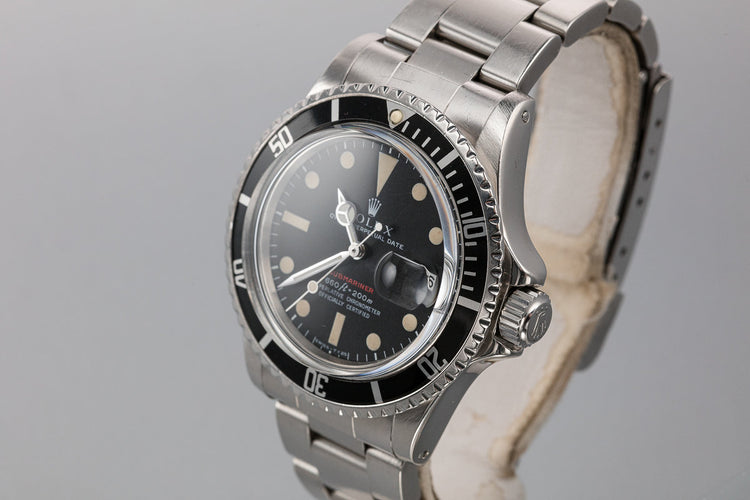 1971 Rolex Red Submariner 1680 MK IV Dial with Box and Service Papers