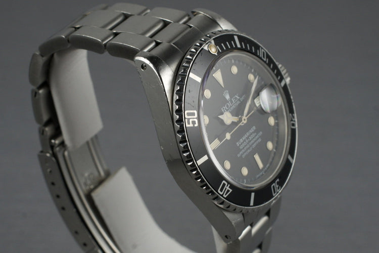 1987 Rolex Submariner 16800 with Box and Papers