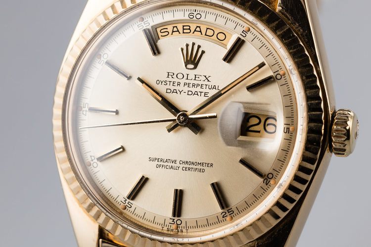 1975 Rolex YG Day-Date 1803 Champagne Dial with Spanish Date Wheel and South American Bracelet