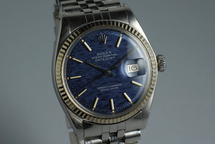 1972 Rolex DateJust 1601 Blue Textured Dial