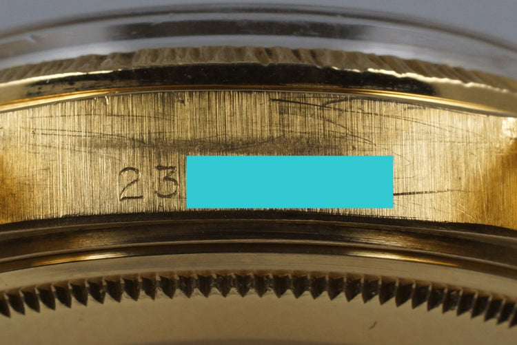 1969 Rolex YG Bark Day-Date 1807 Champagne ‘Wide Boy’ Dial