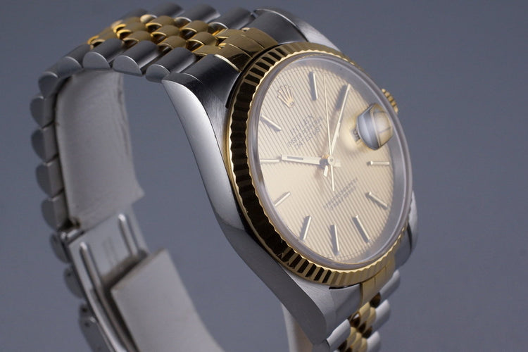 2000 Rolex Two Tone DateJust 16233 Tapestry Dial with Box and Papers