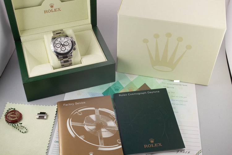 2006 Rolex Daytona 116520 White Dial with Box and Papers