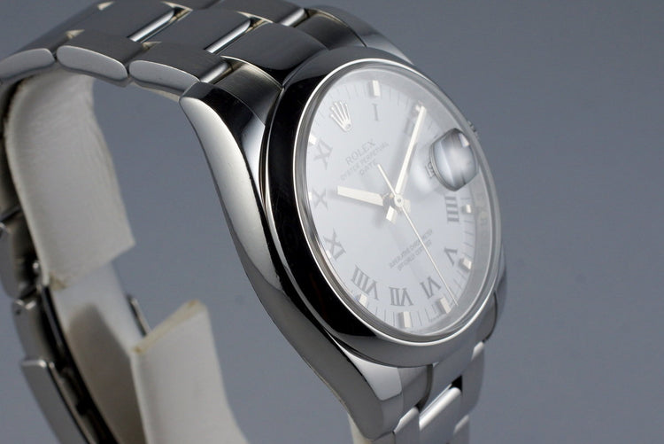 2006 Rolex Date 115200 White Roman Dial