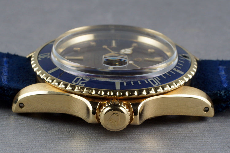 1975 Rolex 18K Yellow Gold Submariner 1680 with Tropical Blue Dial