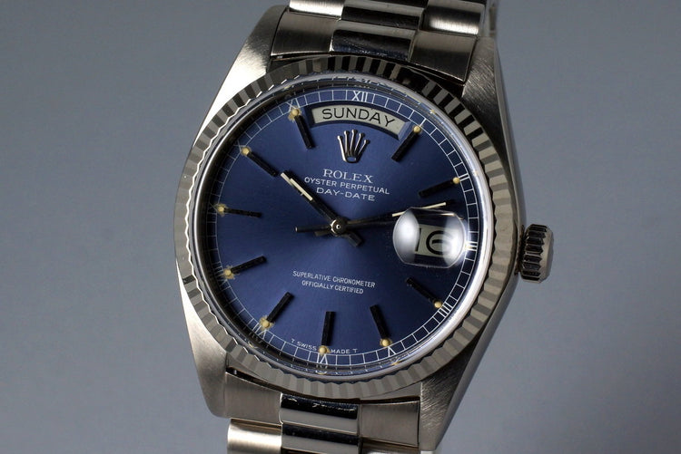 1978 WG Rolex Day-Date 18039 Blue Dial