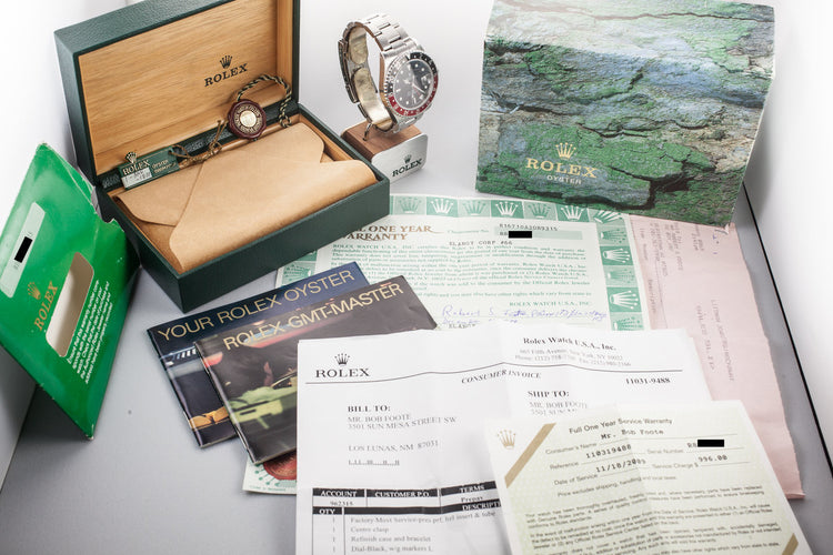 1988 Rolex GMT-Master II 16710 Coke Insert with Box, Papers, and Service Papers