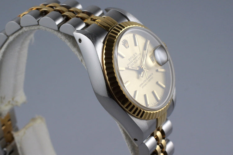 1989 Rolex Ladies Two Tone DateJust 69173 Champagne Dial with Box and Papers