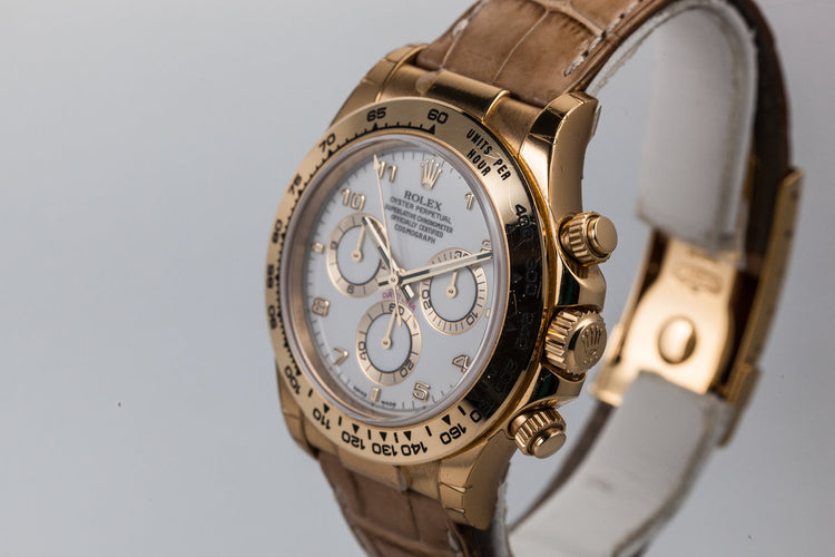 2003 Rolex 18K YG Daytona 116518 White Arabic Dial