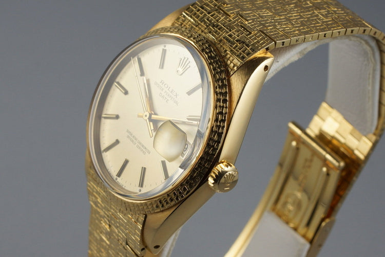 1966 Rolex 18K YG Date 1508 with Rare Brick Style Bracelet
