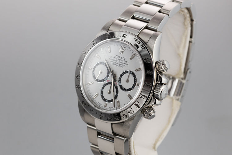 1999 Rolex Zenith Daytona 16520 White Dial with Rolex Service Card