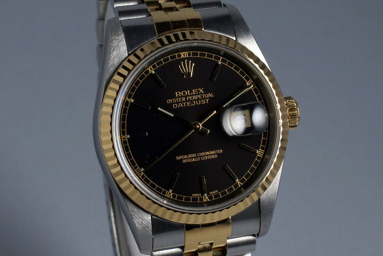 1994 Rolex Two Tone DateJust 16233 Glossy Black Dial