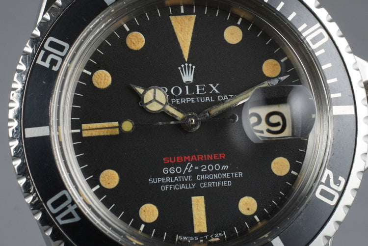 1970 Rolex Red Submariner 1680 Mark IV Dial