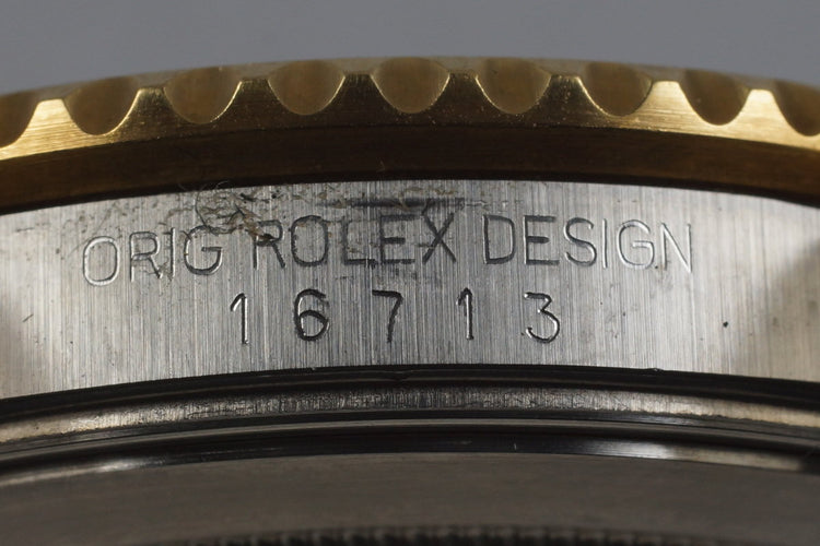 1991 Rolex Two Tone GMT II 16713 Black Dial