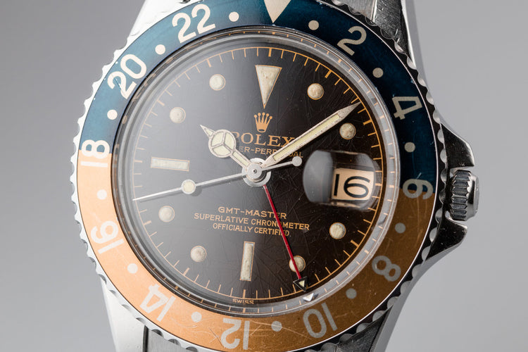 1961 Rolex GMT-Master 1675 Tropical Gilt Chapter Ring Dial with Box and Papers