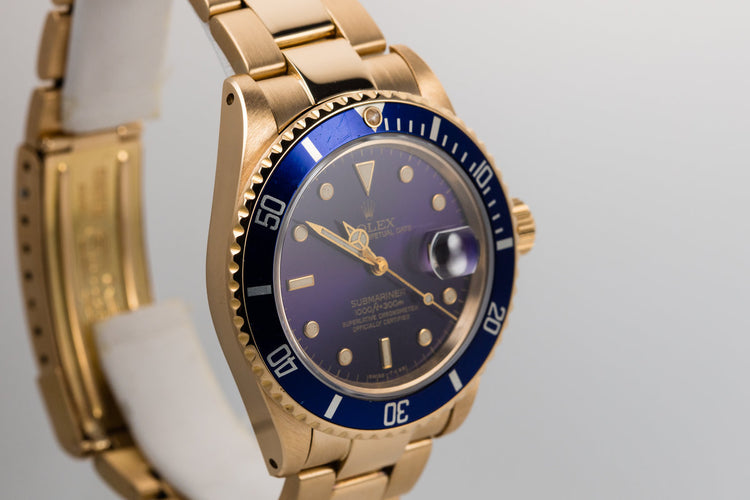 1985 Rolex 18K Submariner 16808 Purple Dial