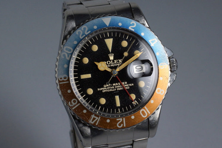 1963 Rolex GMT 1675 PCG Gilt Underline Dial