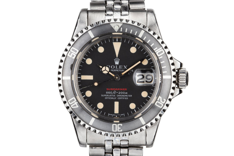 1972 Rolex Red Submariner 1680 MK IV Dial with Box and Papers