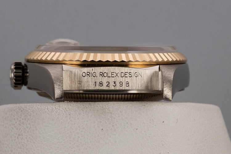 1995 Rolex Day-Date 18239 Tridor President with No Lume Salmon Diamond Dial