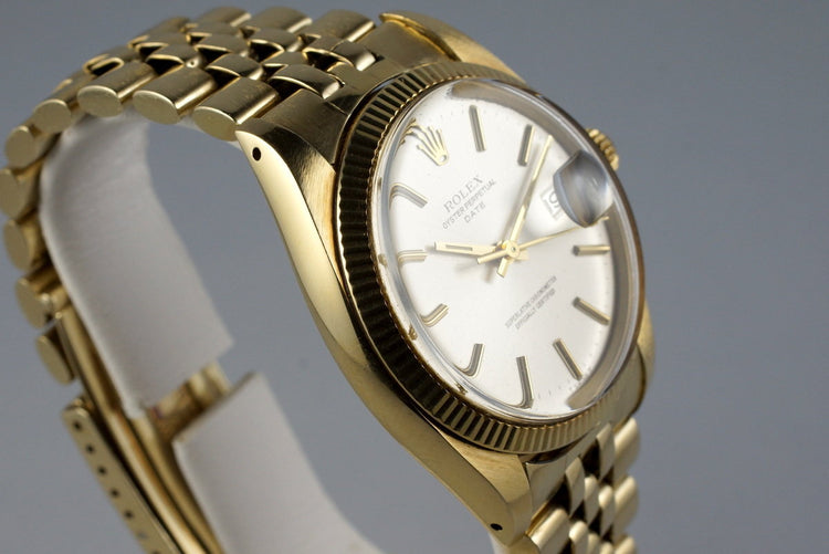 1979 Rolex 14K YG Date 1503 Silver Dial with Papers