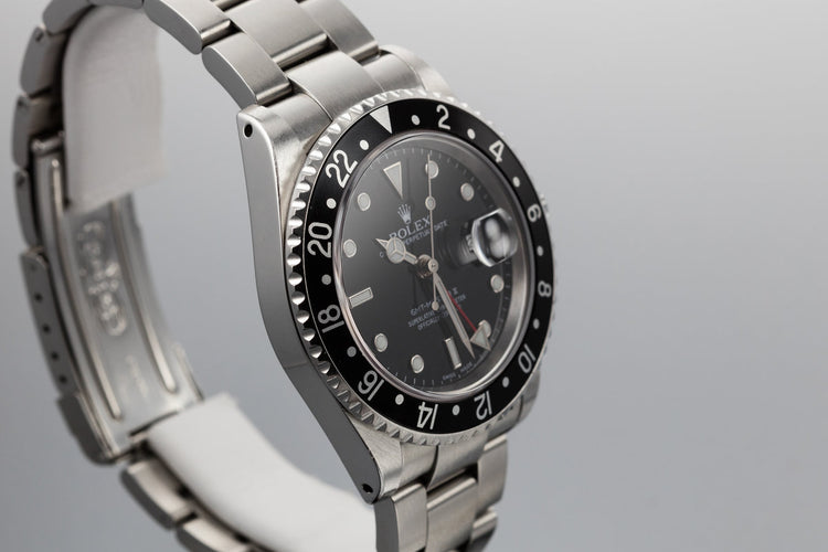 2000 Rolex GMT-Master II 16710 Black Bezel Insert with Box and Papers
