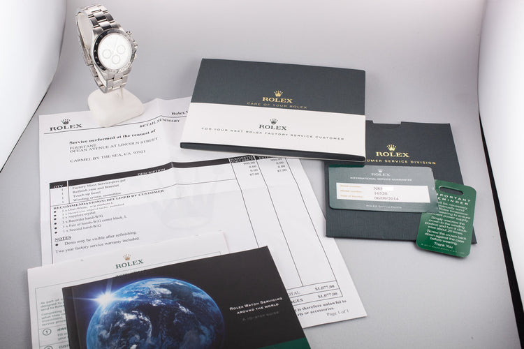 1991 Rolex Zenith Daytona 16520 with Rolex Service Papers