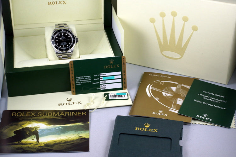 2007 Rolex Submariner 14060 4 Line with Box and Papers
