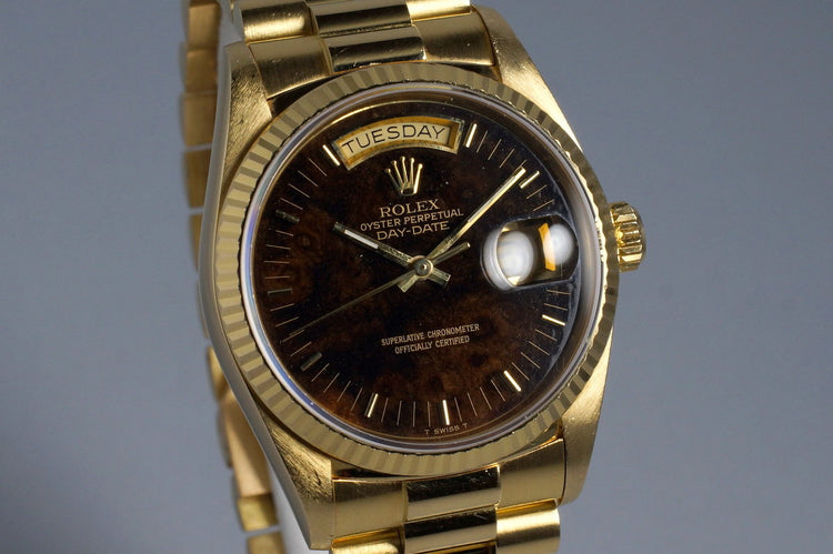 1988 YG Day-Date 18038 Burled Wood Dial