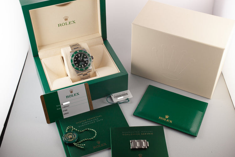 2018 Rolex Ceramic Submariner 116610LV "Hulk" with Box and Papers