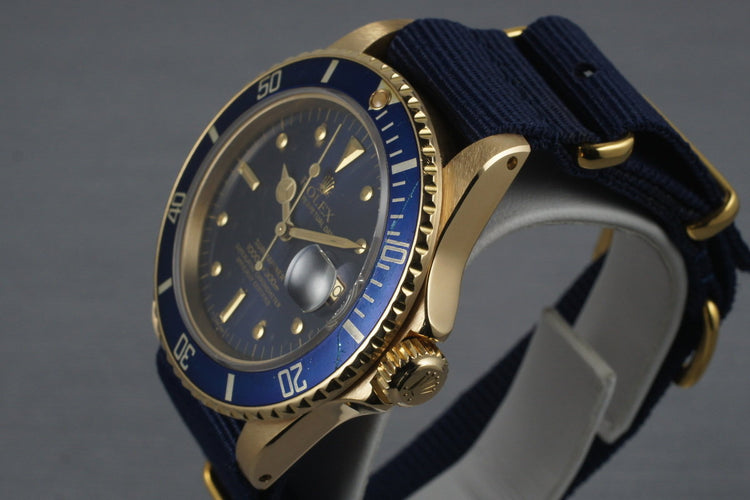 1980 Rolex 18K Submariner 16808 with Blue Nipple Dial