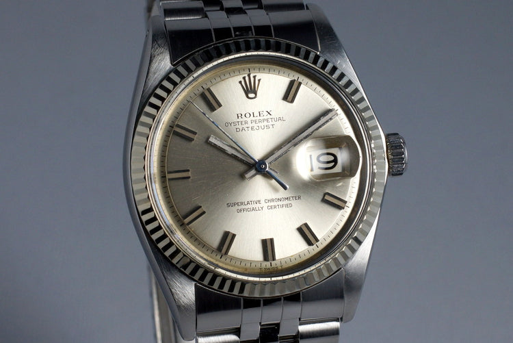 1968 Rolex DateJust 1601 Silver Non-Luminous ‘Wide Boy’ Dial