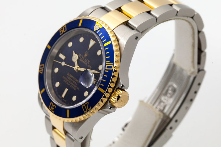 2000 Rolex Two Tone Submariner 16613 with Rolex Service Papers