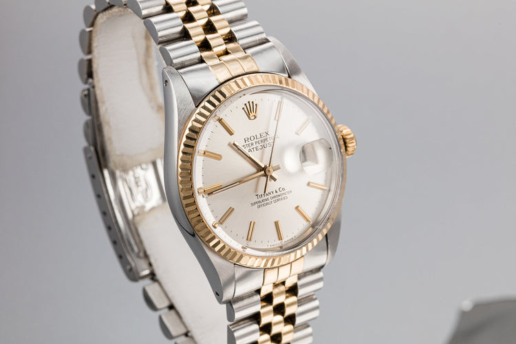 1988 Rolex Two-Tone DateJust 16013 With Silver "Tiffany & Co." Dial