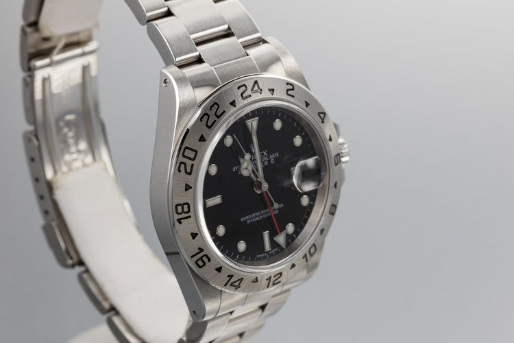 1999 Rolex Explorer II 16570 Black Dial with Box and Papers