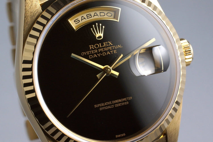 1995 Rolex YG Day-Date 18238 Onyx Dial