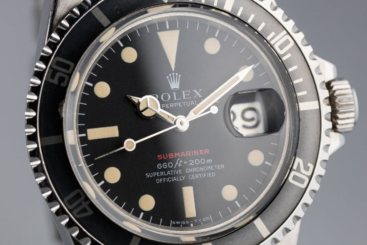 1972 Rolex Red Submariner 1680 MK IV Dial with Box and Papers