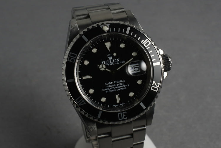 2000 Rolex Submariner 16610 P serial
