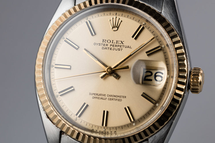1972 Rolex Two-Tone DateJust 1601 Gold Sigma Dial on Two-Tone Oyster Bracelet