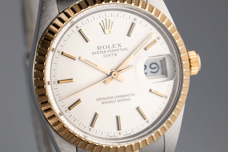 1988 Rolex Two Tone Date 15053 with Box and Papers