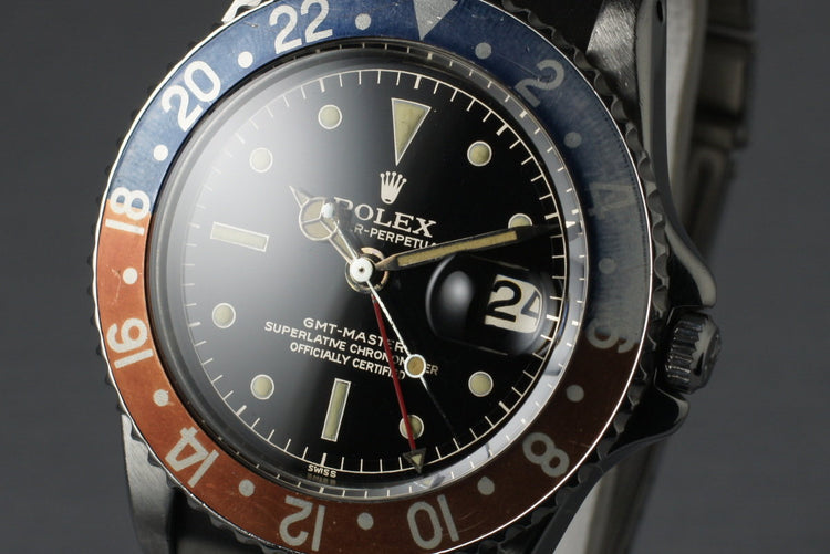 1960 Rolex GMT 1675 PCG with Glossy Gilt Chapter Ring Dial
