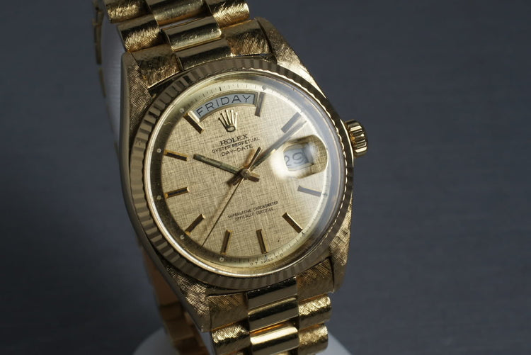 1970 Rolex Vintage President 1803 with Linen Dial and Morellis finish