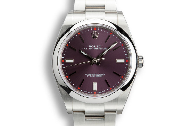 Rolex Oyster Perpetual 114300 Purple "Grape" Dial with Box and Papers