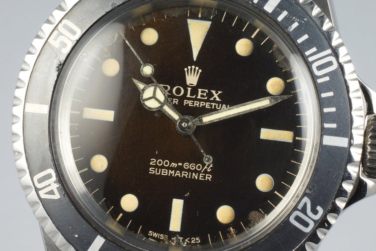 1966 Rolex Submariner 5513 with Tropical Gilt Meters First Dial