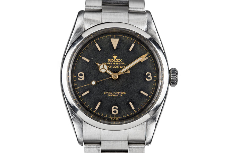 1957 Rolex Explorer I 6610 SWISS Only Gilt Dial with Service Papers