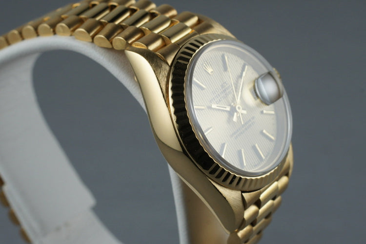 1984 Rolex 18K Ladies DateJust President 69178 with Tapestry Dial