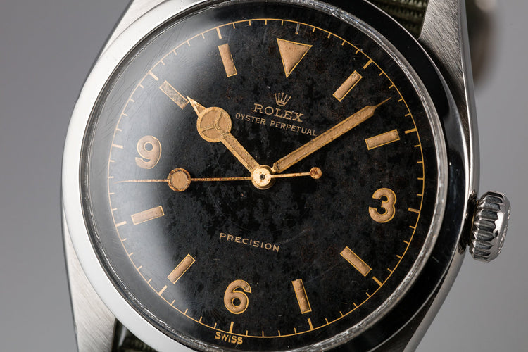 1953 Rolex Oyster Perpetual Explorer 6150 Gilt Dial with Military Clearance Diver Engraving