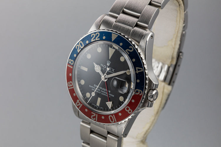 1971 Rolex GMT-Master 1675 Fat Font "Pepsi" Insert