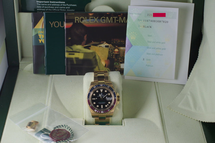 2006 Rolex GMT 18K Dial 116748 with factory Gem “Patriot” Bezel